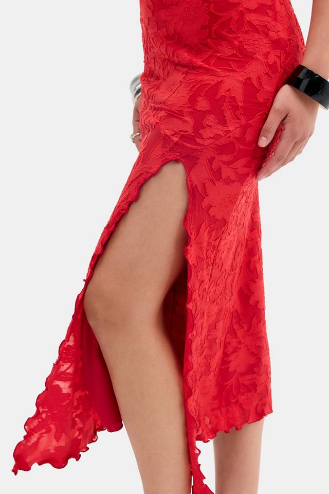 Vestido Midi Bandeau Devoré UO Samara #3