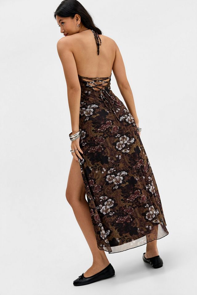 UO Rowan Halter Mesh Maxi Dress #2