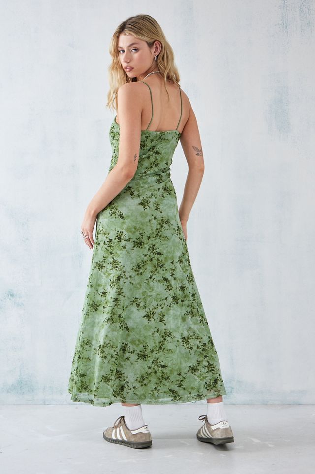 UO Fiore Verde Mesh Maxi Abito #3