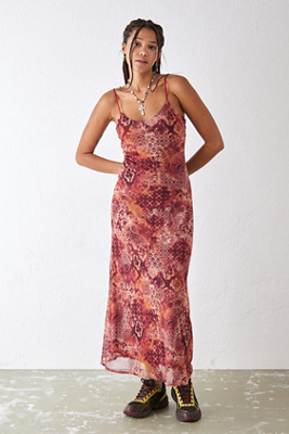 knee length dresses for ladies Oddi Paisley Print Midi Dress in Toffee Multi Final Sale 3XL main image 0