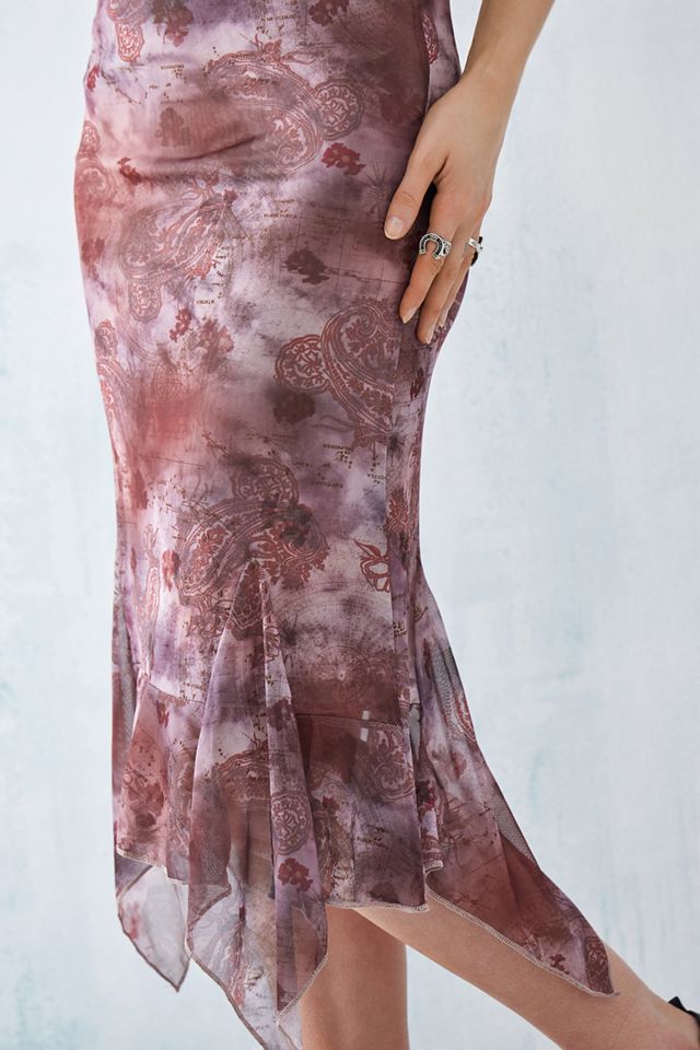 UO Quartz Bloom floreale floccato Mesh Midi Dress #2