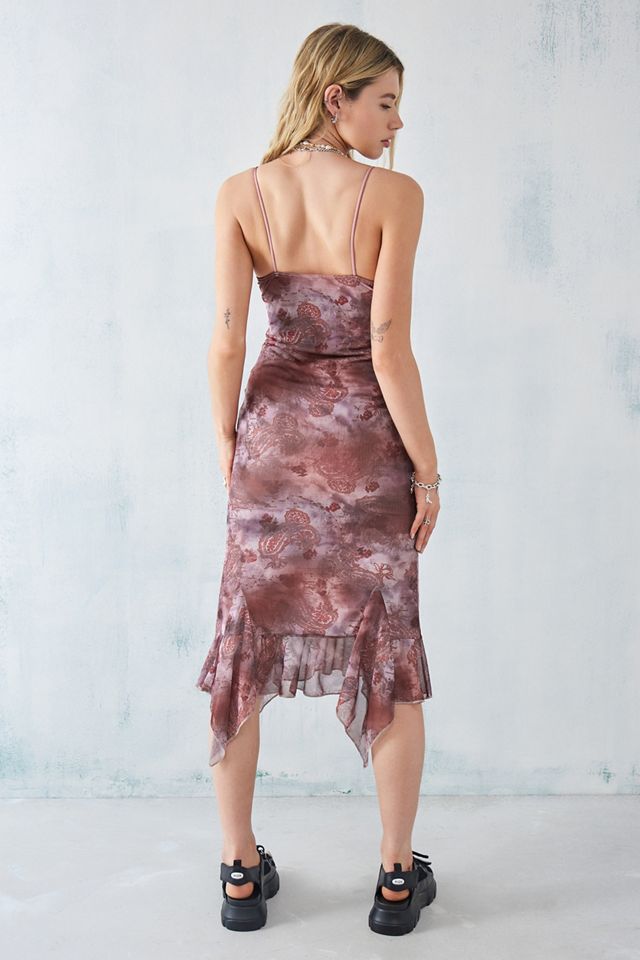 UO Quartz Bloom floreale floccato Mesh Midi Dress #3