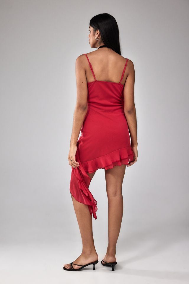 UO Zoey Rose Asymmetrical Mini Dress #3