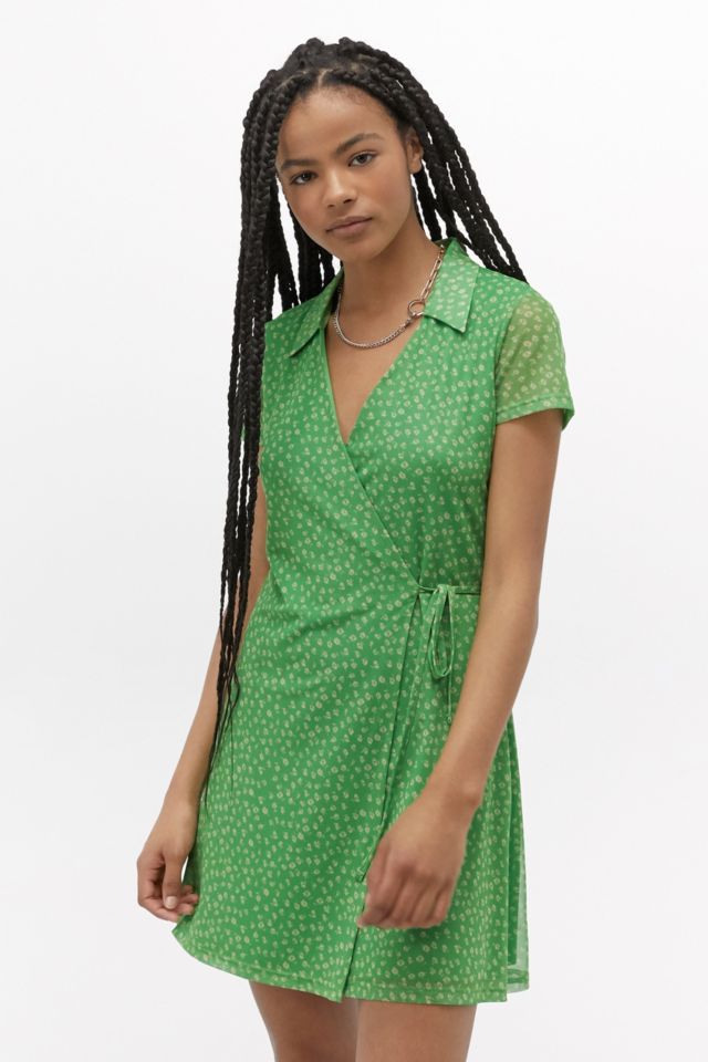 UO Modern Collar Wrap Mini Dress | Urban Outfitters UK