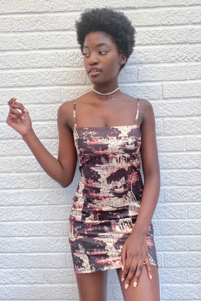 UO Cole Printed Sateen Mini Dress