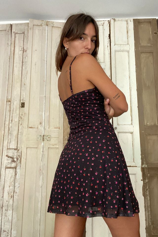 UO Floral Encaje & Malla Mini Vestido #1