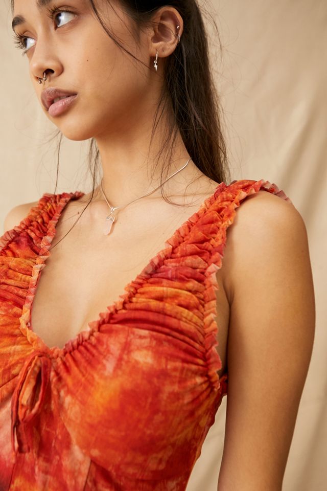 UO Maxwell Orange Mini Dress #2