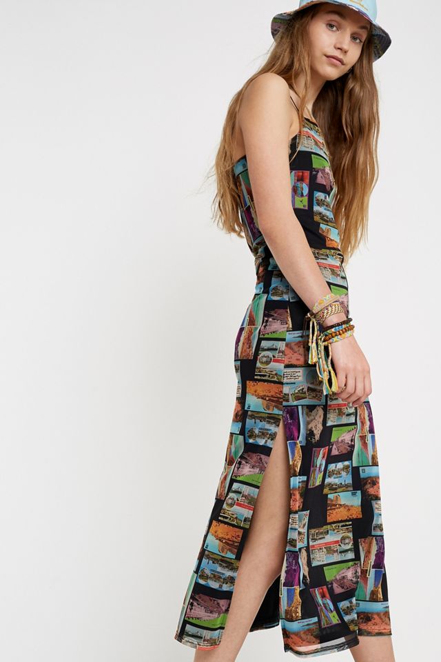 Pleasuretown Postcard Print Midi Dress #1