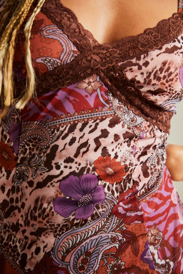 UO Lace Insert abito con stampa animale #2