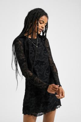 urban outfitters black dragon dress