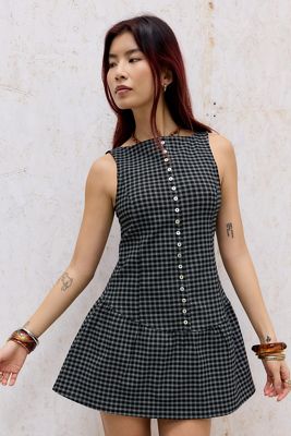 Minivestido con Cintura Caída y Perlas Silence + Noise