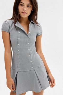 UO Kenni Button-Through Mini Dress