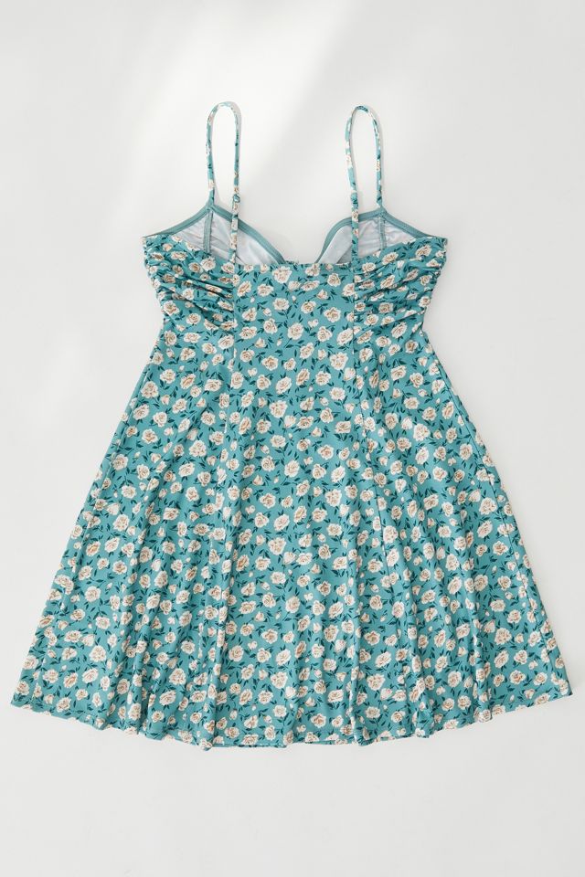 UO Dasha Blue Floral Print Dress #4