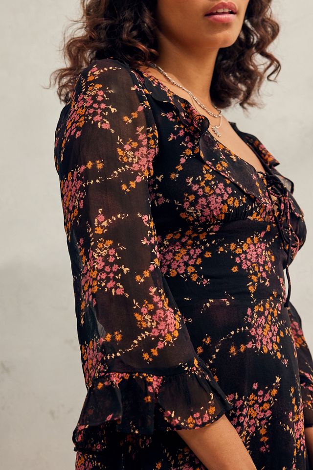 UO Stevie Brown Floral Mini Dress  #1