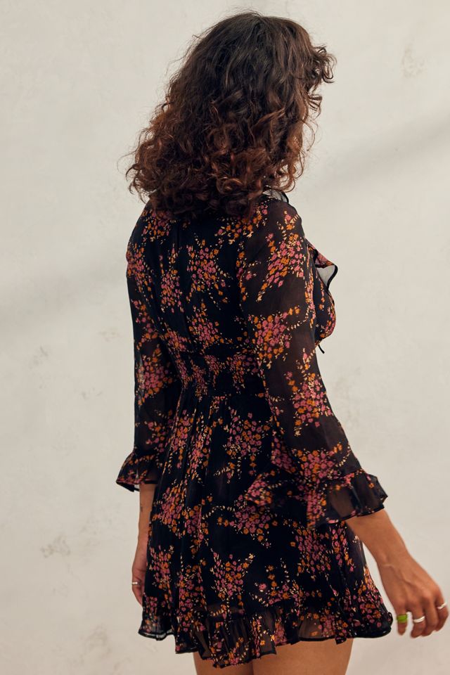UO Stevie Brown Floral Mini Dress  #2