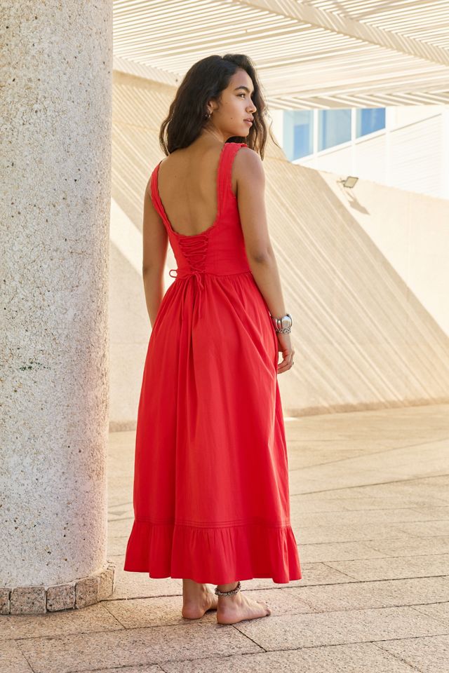 Robe maxi prairie à taille basse Gabriette Kimchi Blue #3