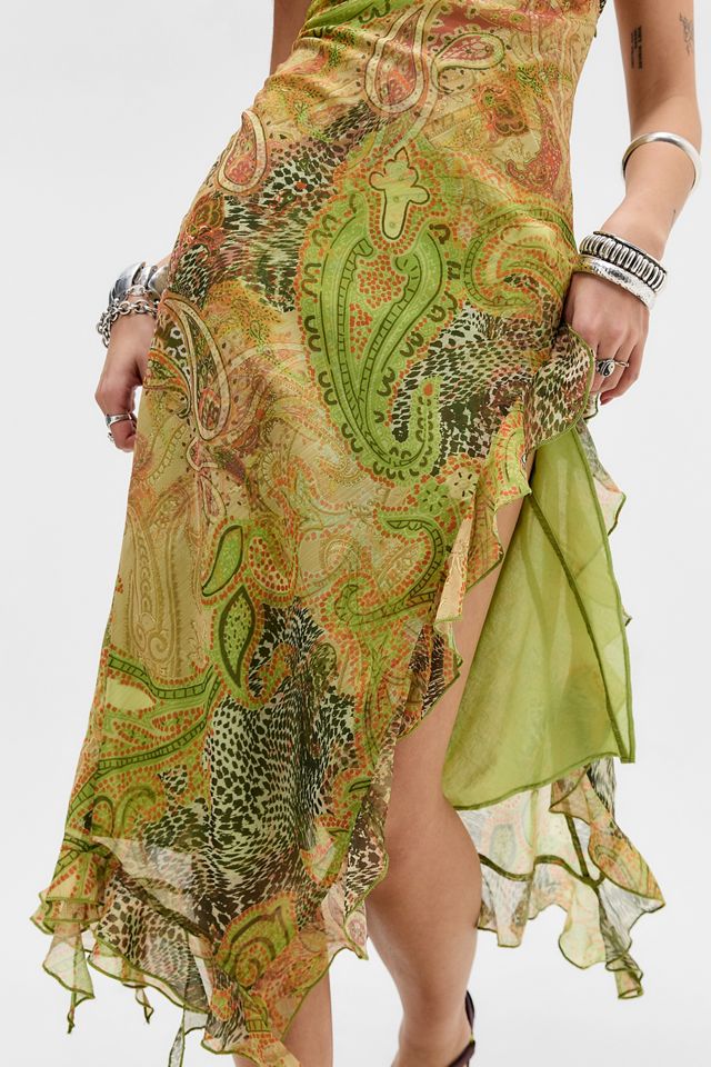 UO Dhalia Paisley Midi Dress | Urban Outfitters UK