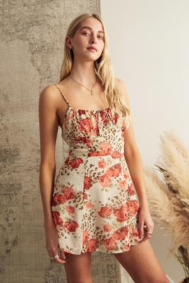 Image of UO - Kleid Kamaryn aus Chiffon mit Leo- und Blumenprint