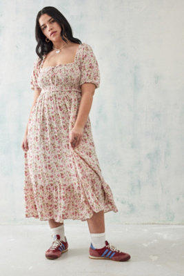 uo floral puff sleeve maxi dress UO Floral Puff Sleeve Maxi Dress | Urban Outfitters