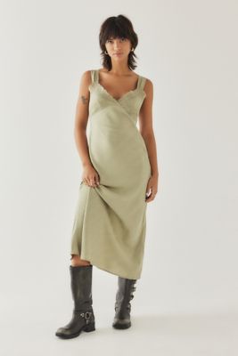 Urban outfitters green slip hot sale dress