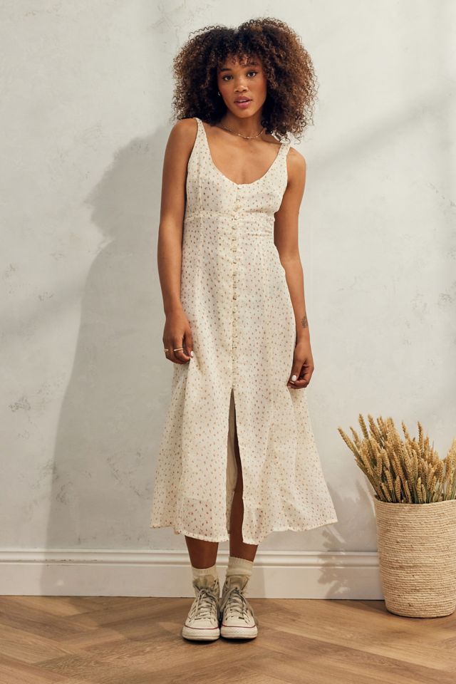 Urban outfitters button cheap down midi dress