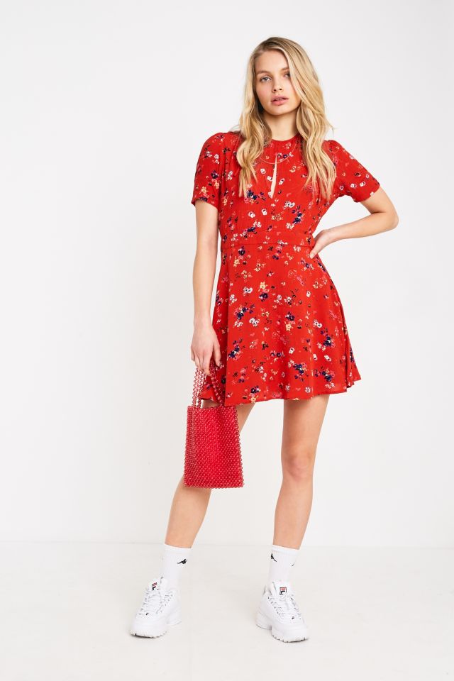 Red mini hot sale tea dress