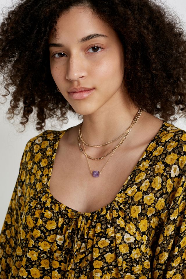 UO - Robe courte Livia à imprimé floral jaune #2