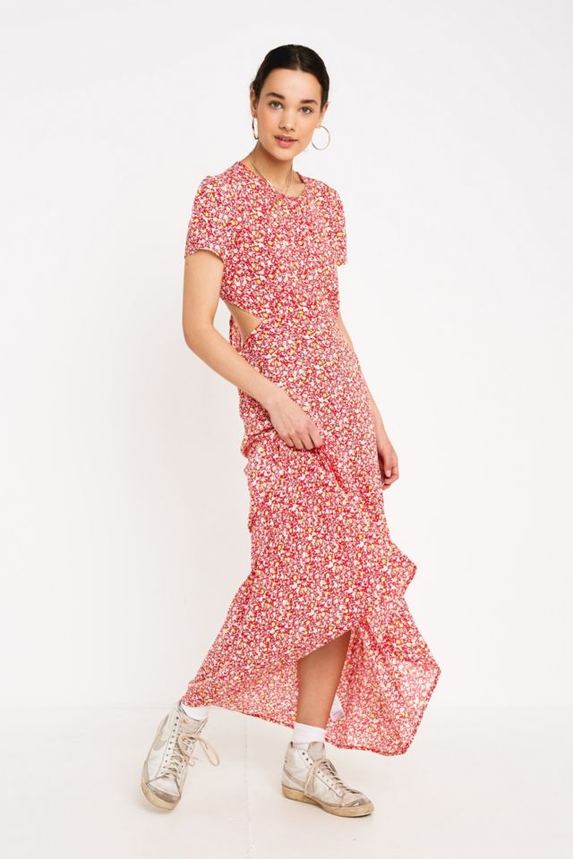 UO Marfa Red Floral Maxi Dress | Urban Outfitters UK