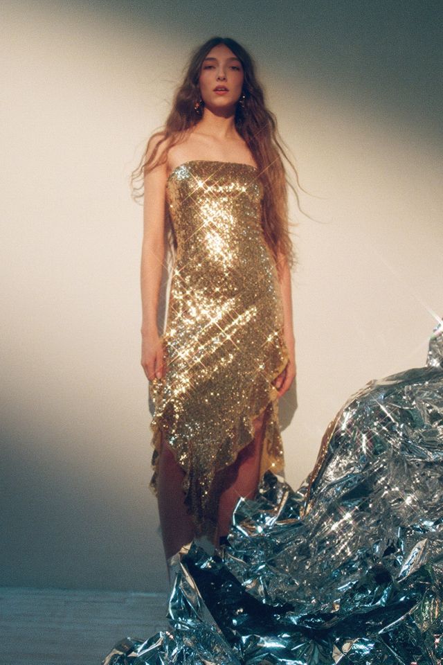 Urban outfitters gold sales dress