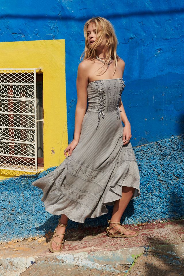 Vestito Midi a Corsetto Ricamato UO Madelyn #3
