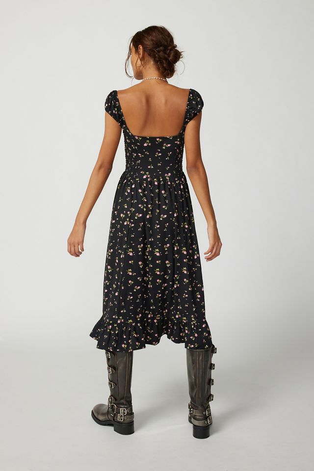 UO Vestido Midi estampado negro Elenor #2