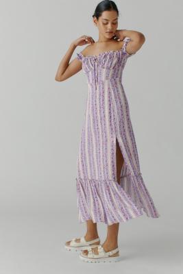 off shoulder lavender dress