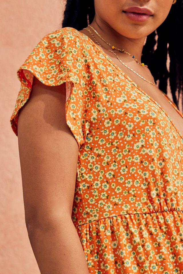 urban outfitters orange dress with flowers urban outfitters orange flower dress