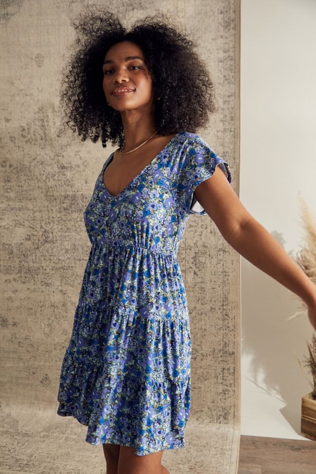 UO Julia Blue Floral Mini Dress  #1