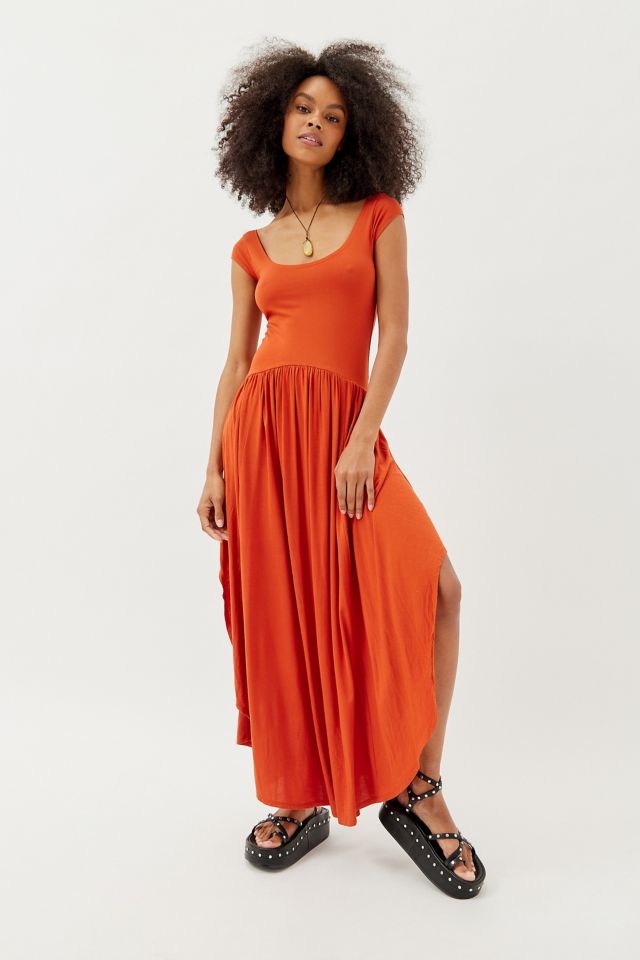 UO Poem Dropped Waist Maxi Dress Urban Outfitters UK