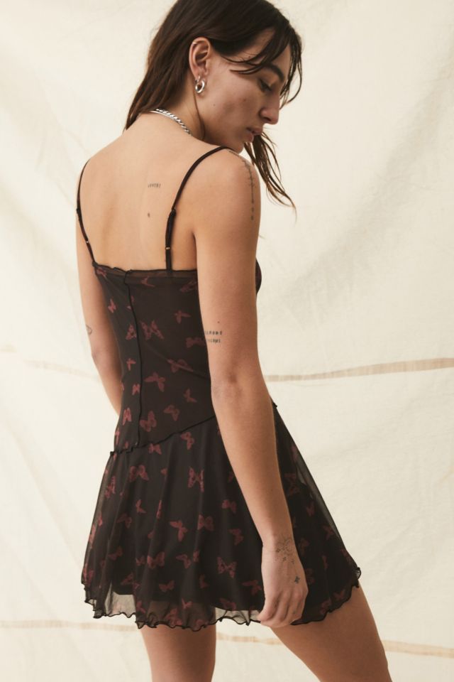 Urban Outfitters + Moxie Mesh Mini Slip Dress