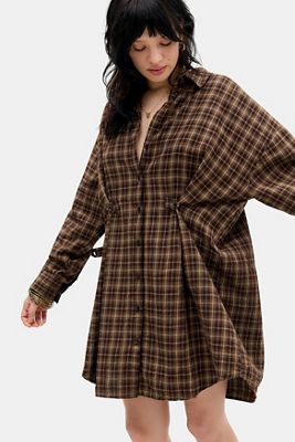 Mini robe à manches longues à carreaux Cordelia BDG