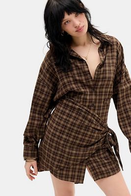 Mini robe à manches longues à carreaux Cordelia BDG
