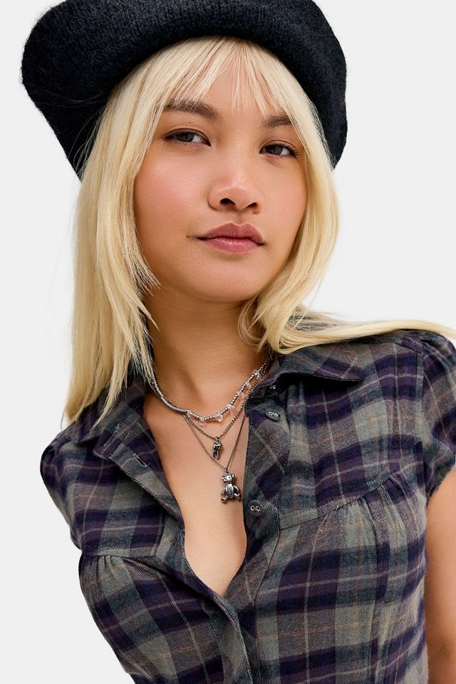 Kimchi Blue Check Peplum Shirt Dress #2