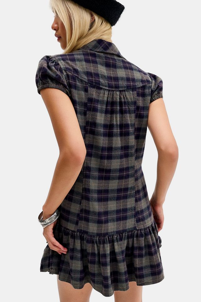Kimchi Blue Check Peplum Shirt Dress #3