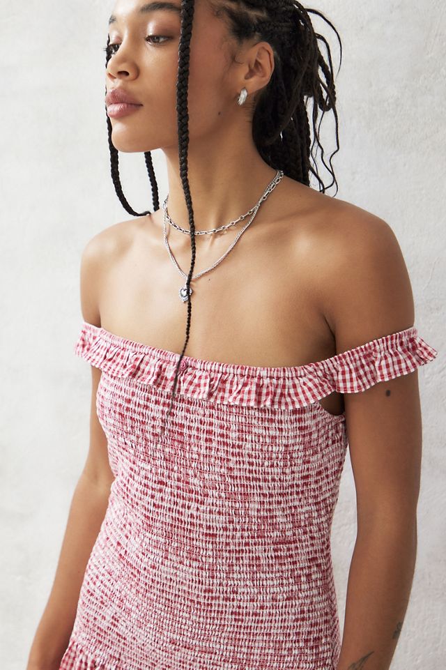 Kimchi Blue Evangalina Off-The-Shoulder Gingham Mini Dress #5