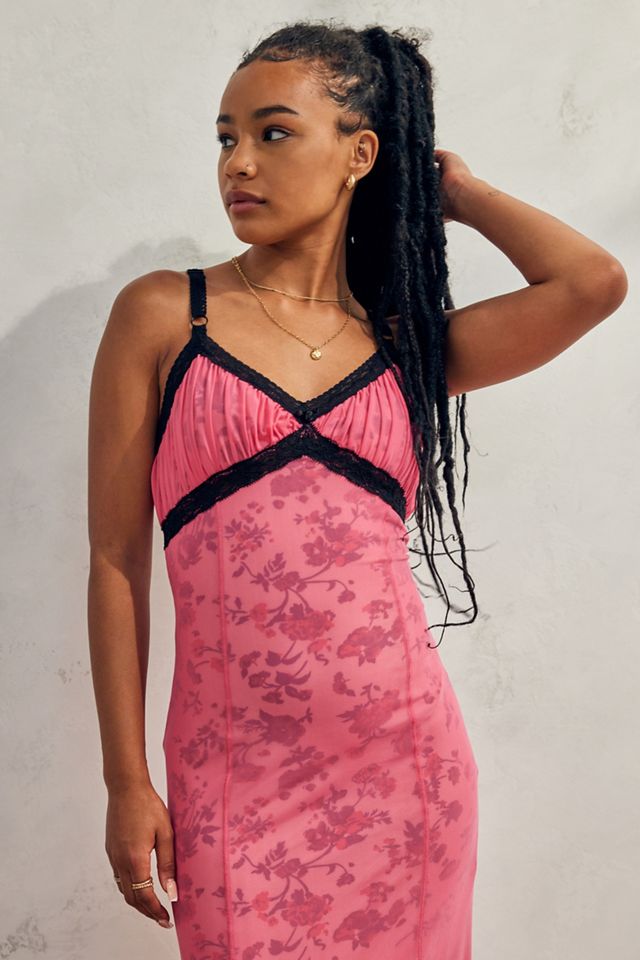 UO Olivia Vestito Midi in Pizzo e Rete #1