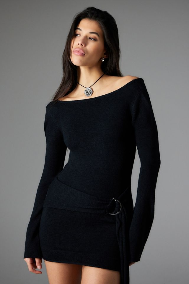 UO Wisteria D-Ring Strick Minikleid #1