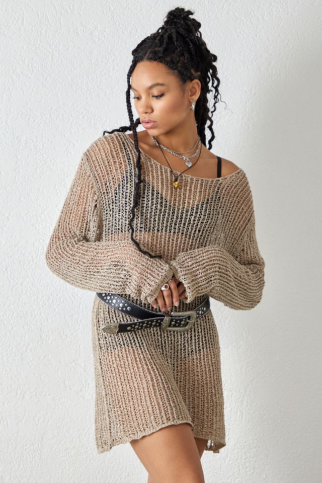 UO Laddered Knit Mini Dress Urban Outfitters UK