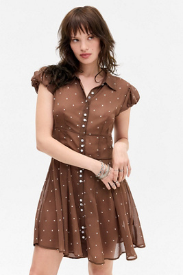 Anya Button Up Mini Dress en taille: XS - Kimchi Blue - Modalova