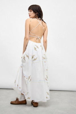 Robe Kimchi & Blue XS - Motif Fleurs, Dos Nu (Halter), Avec Poches, Occasion Très Bon État