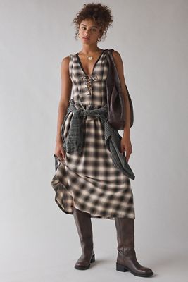 Robe midi à carreaux parfaite UO