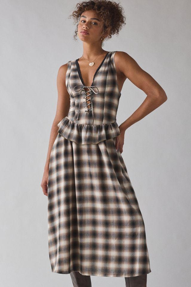 UO Perfectly Plaid Midi Dress #1