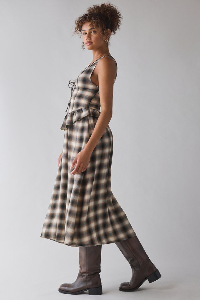 UO Perfectly Plaid Midi Dress #3