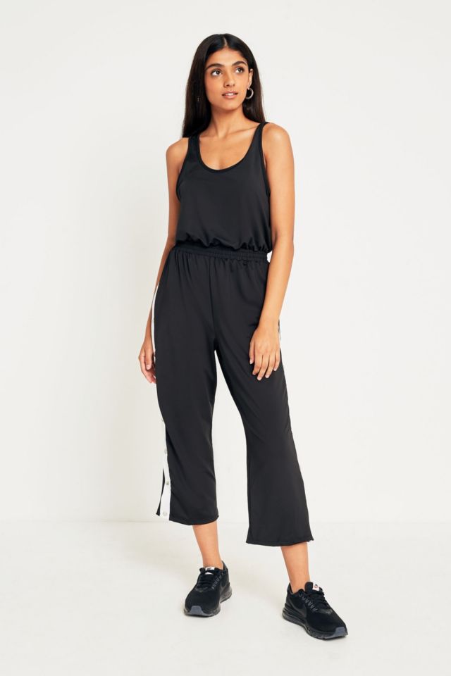 Light Before Dark Contrast Stripe Popper Jumpsuit | Urban Outfitters UK